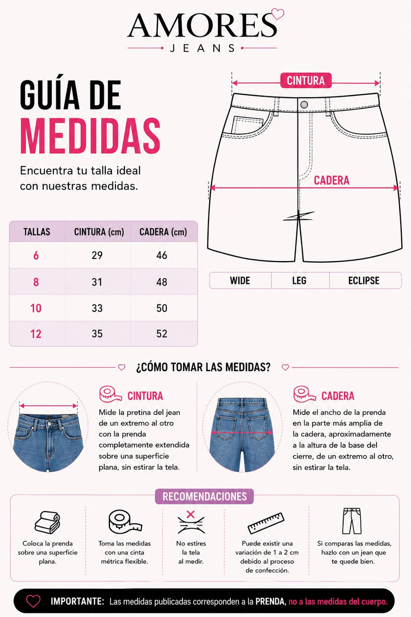 Guía de tallas Wide Leg Eclipse