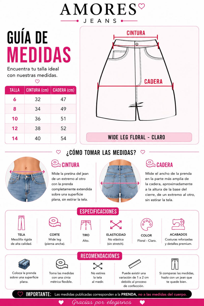 Guía de tallas Wide Leg Floral